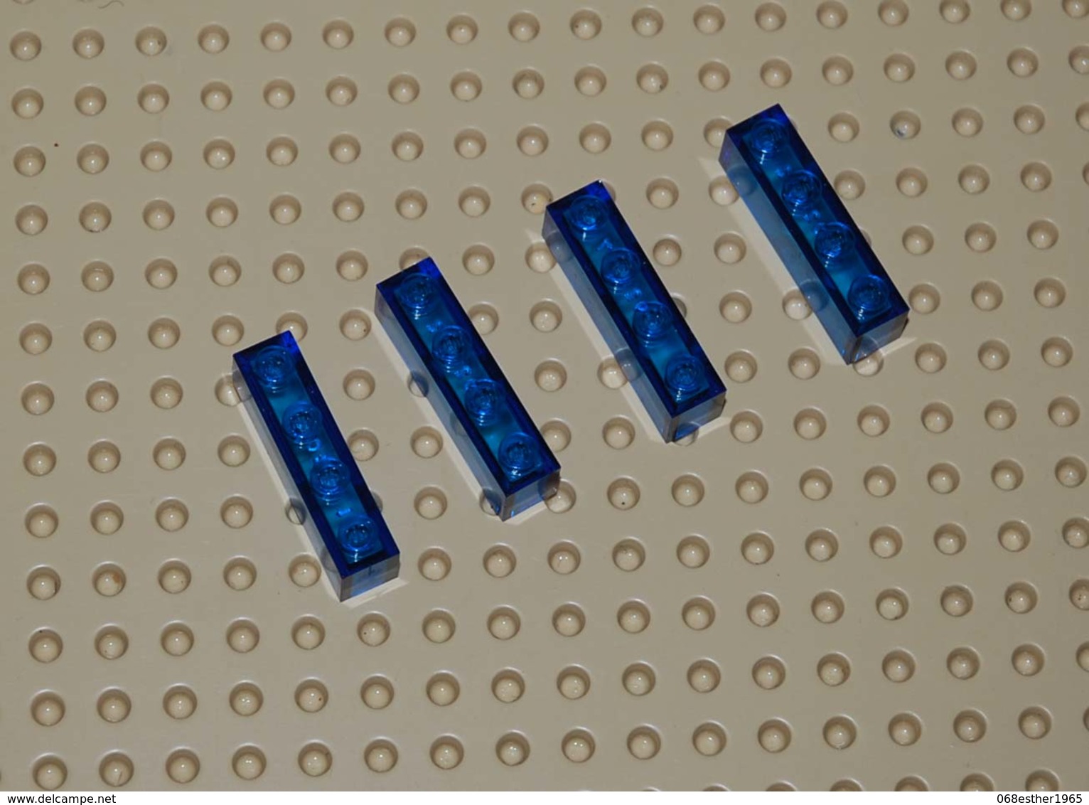 Lego Lot 4x Brique 1x4 Bleu Transparent Ref 3010 - Lego Technic