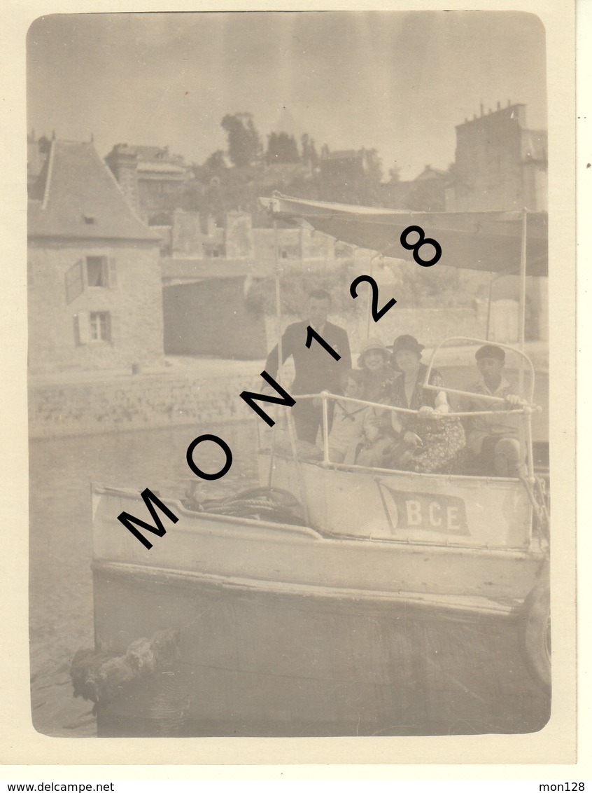 DINAN - AOUT 1929 - EMBARCADERE DES VEDETTES POUR LA RANCE -  PHOTO 9x12 Cms - BATEAU BCE - Lieux