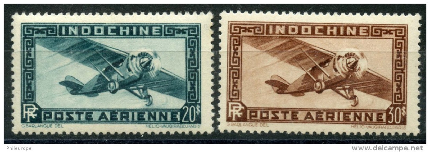 Indochine (1949) PA N 46 à 47 * (charniere) - Neufs