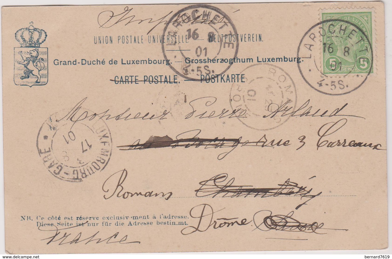 Luxembourg  Carte Precurseur Cachet Affranchissement 1901   Cascades Dans Le Mullerthal Dite Schiessendempel  Larochette - Larochette