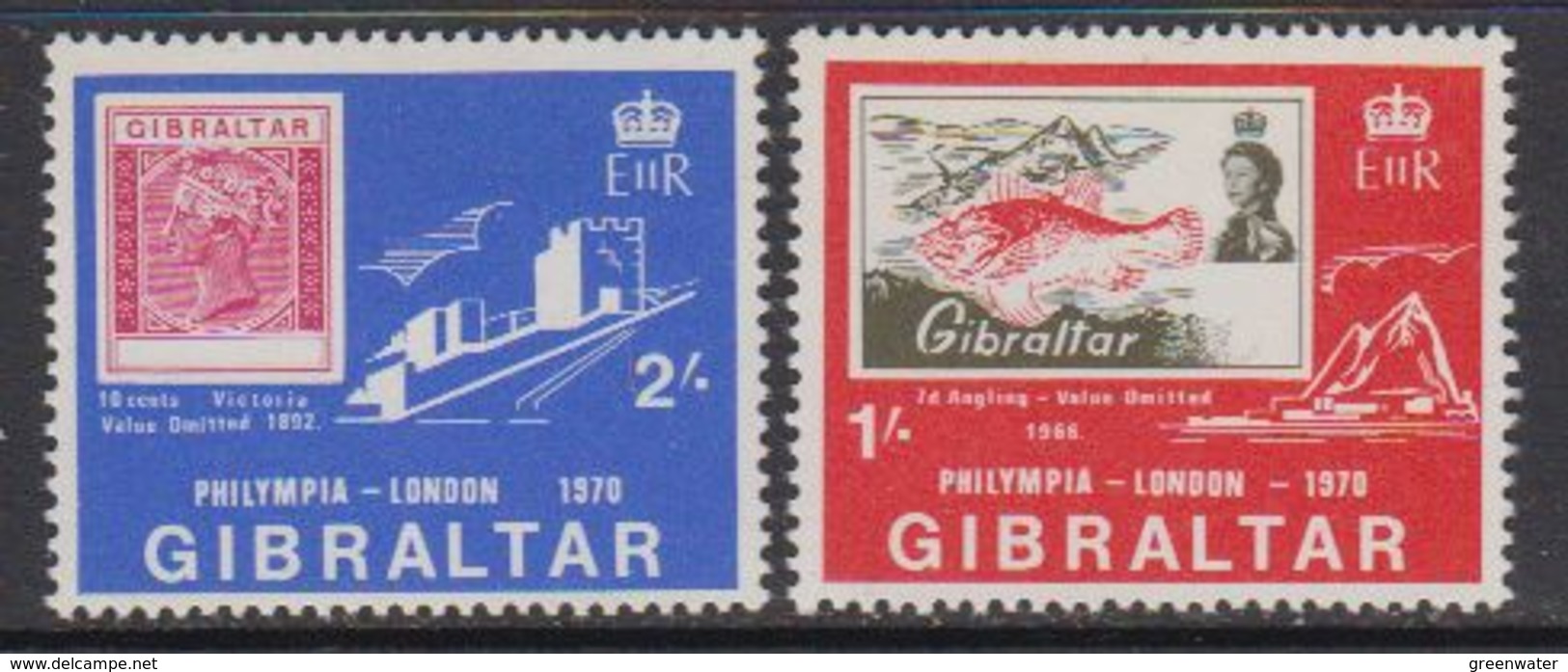 Gibraltar 1970 Philympia London 2v ** Mnh (41485Q) - Gibraltar