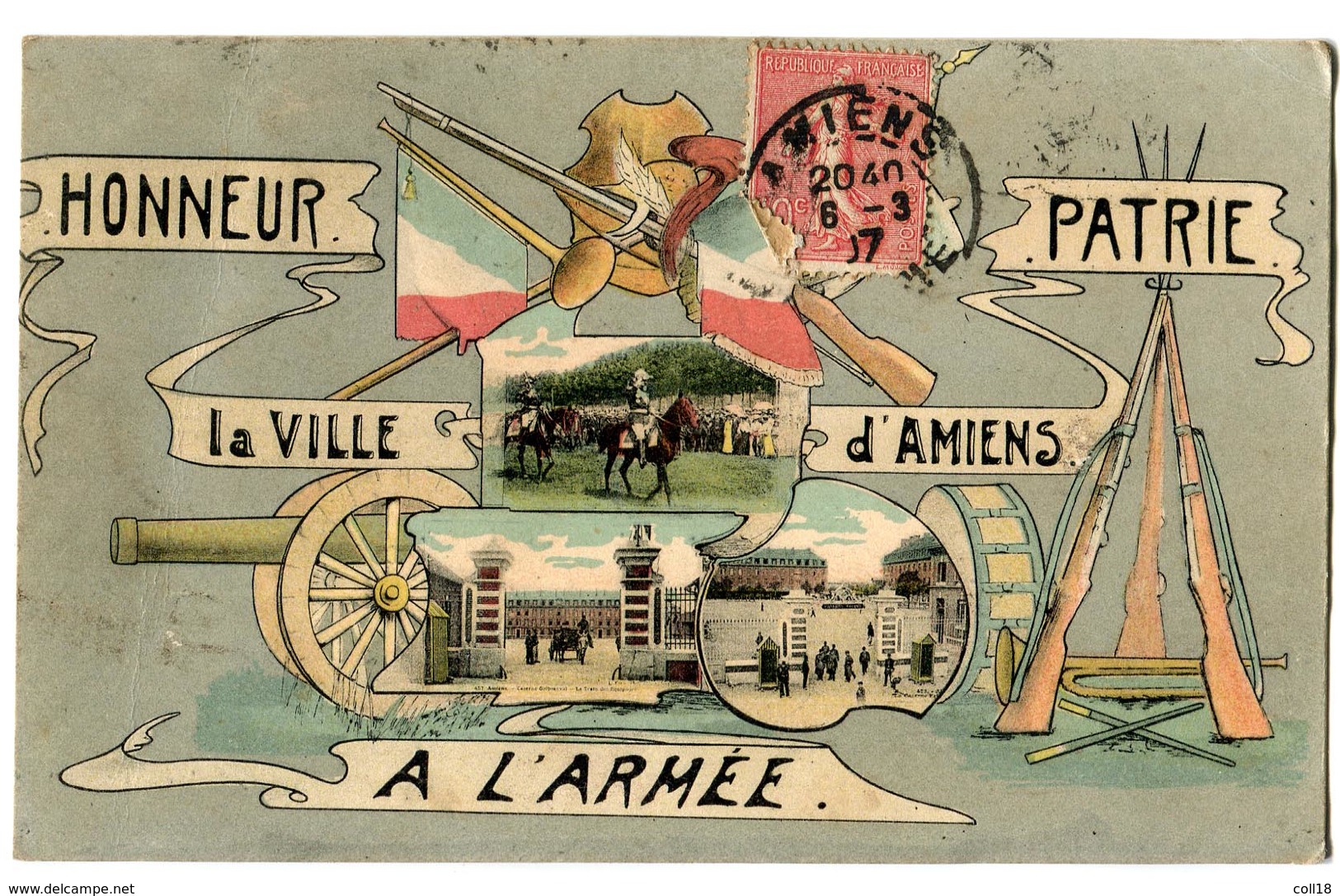 CPA 80 AMIENS Honneur à L' Armée - Patrie 1907 - Amiens