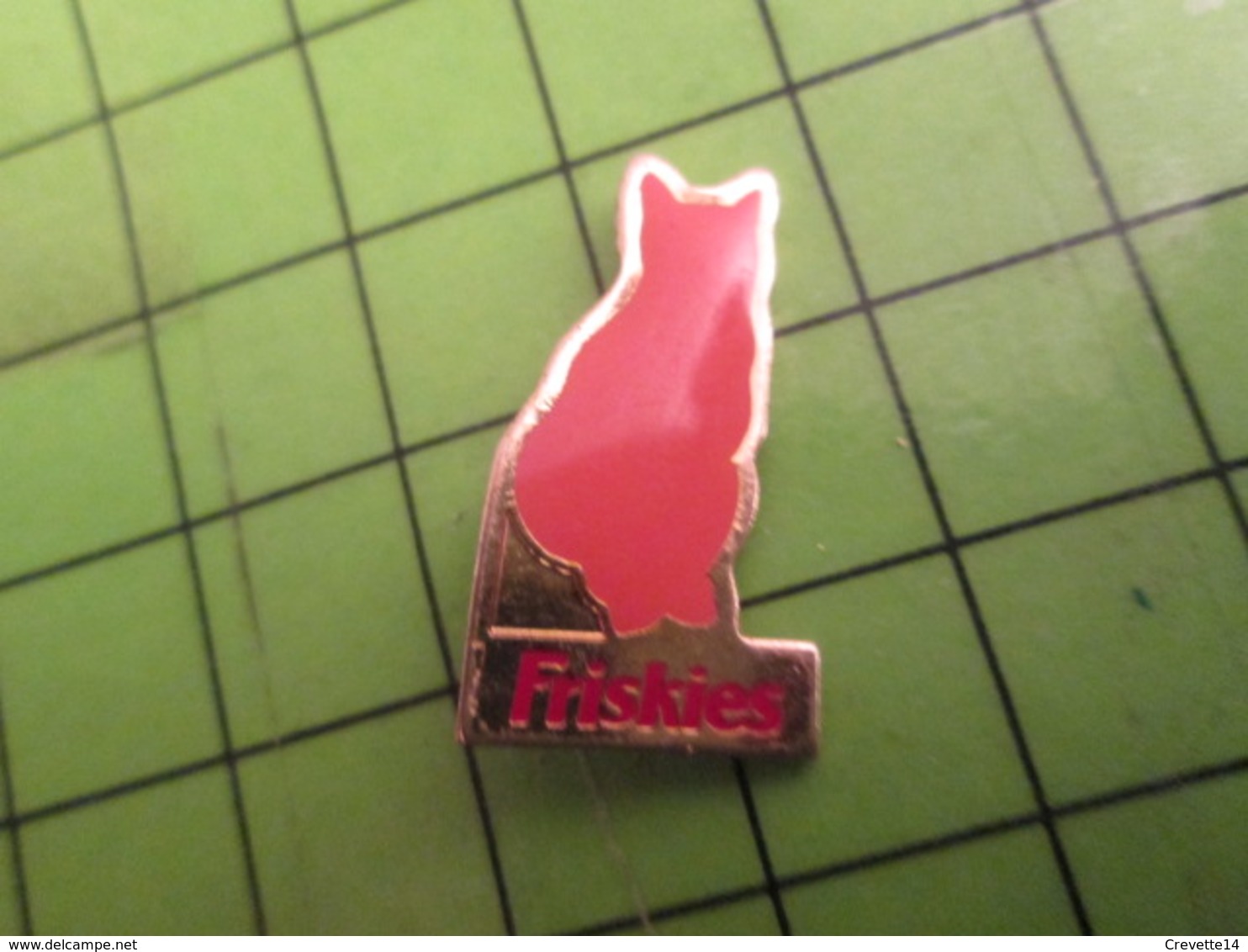 718c Pins Pin's / Rare & De Belle Qualité  THEME : ANIMAUX / CHAT ROUX CROQUETTES FRISKIES - Animaux