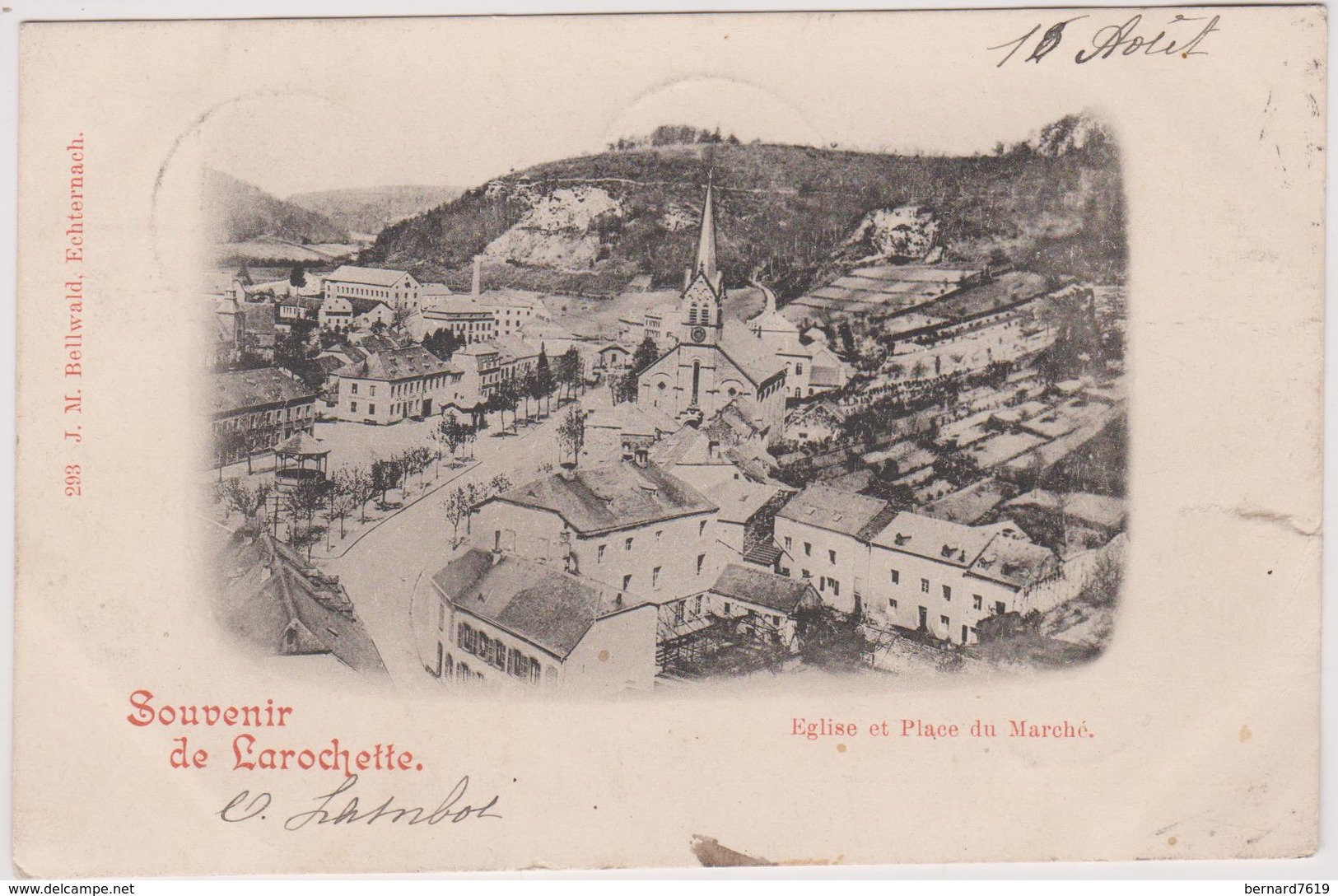 Luxembourg  Larochette  Carte Precurseur Cachet Affranchissement 1901 Eglise Et Place Du Marche - Larochette