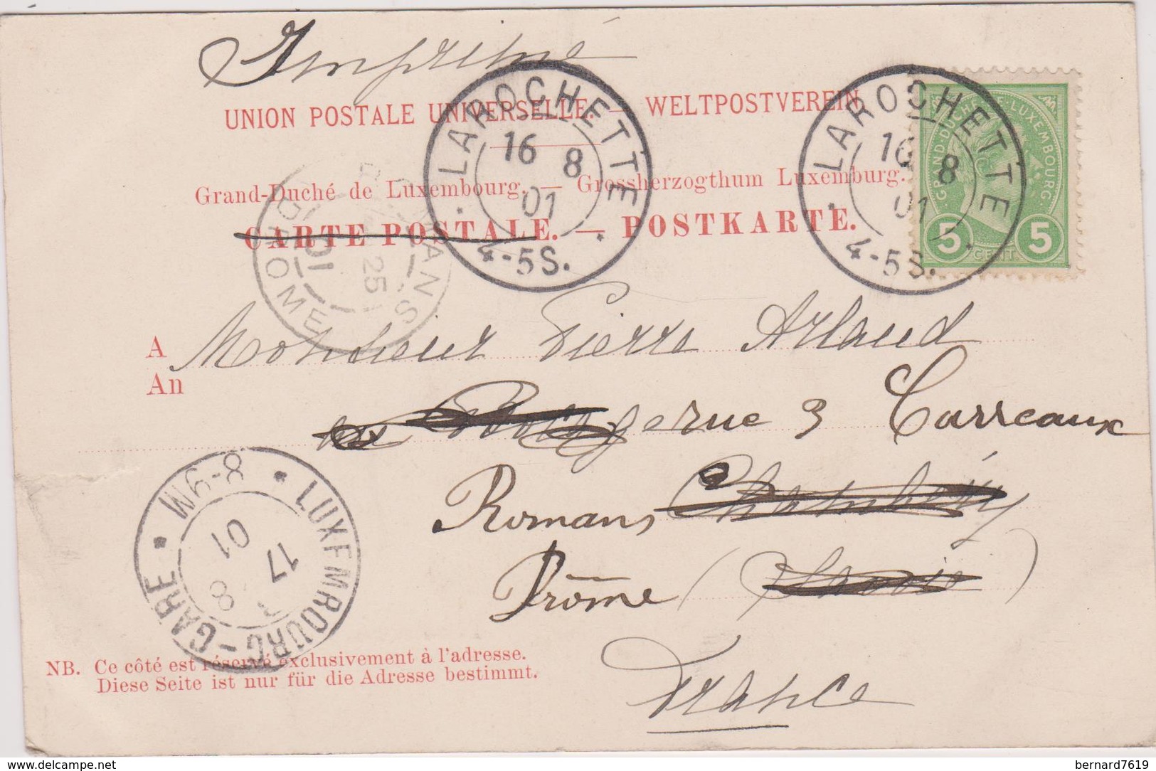 Luxembourg  Larochette  Carte Precurseur Cachet Affranchissement 1901 Eglise Et Place Du Marche - Larochette