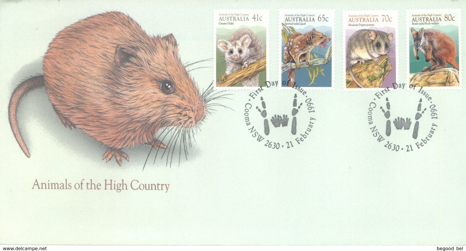 AUSTRALIA  - FDC - 21.2.1989 - ANIMALS OF THE HIGH COUNTRY - Yv 1147-1150 - Lot 18657 - Premiers Jours (FDC)