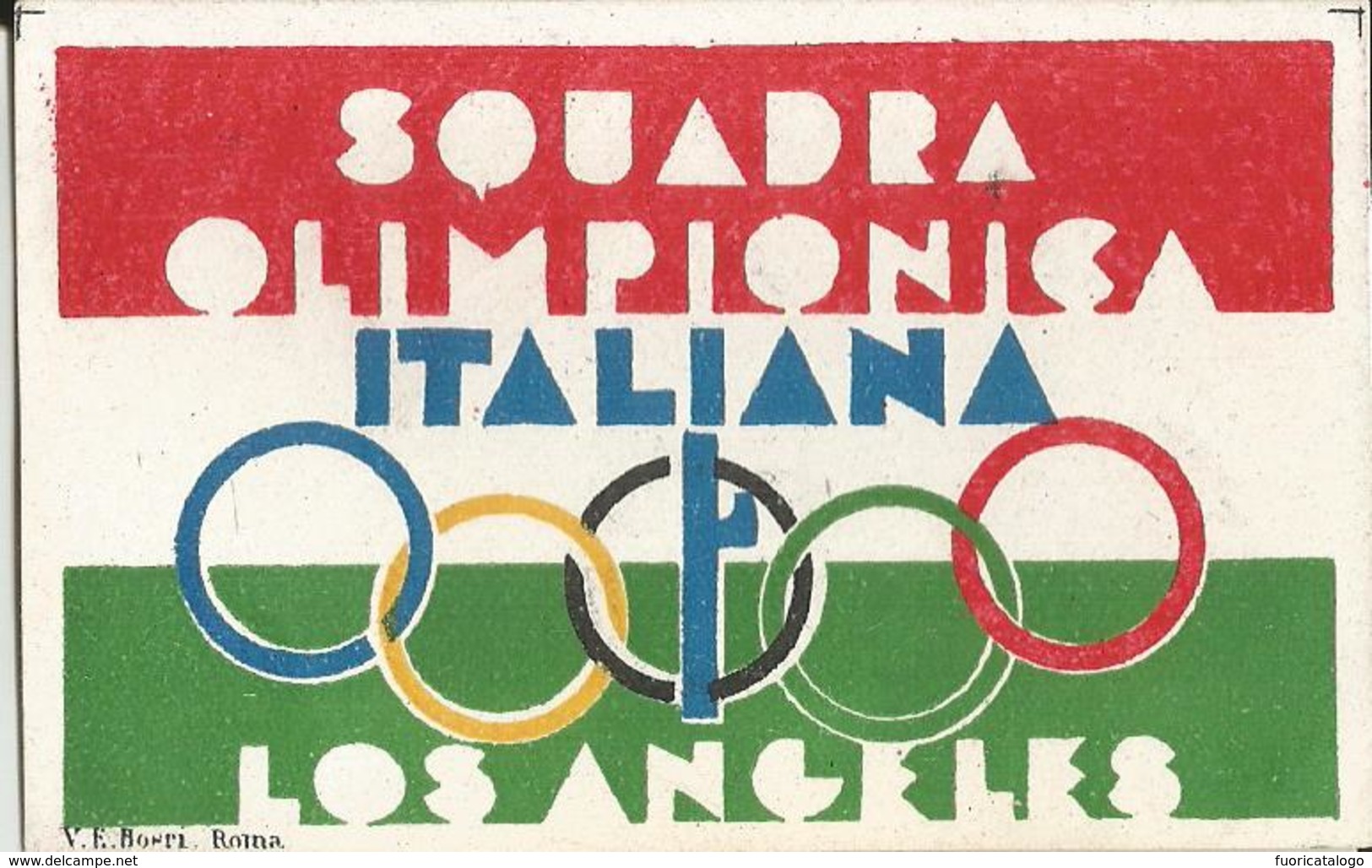 FOGLIETTO CHIUDILETTERA  SQUADRA OLIMPIONICA ITALIANA -OLIMPIADE DI LOS ANGELES - Erinnofilia