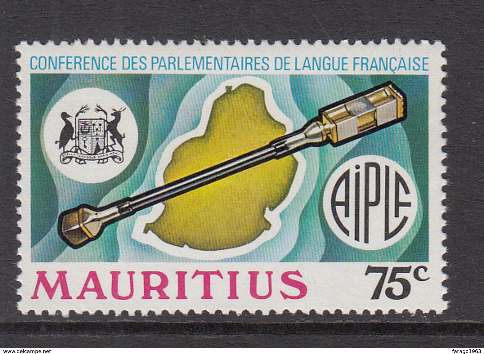 1975 Mauritius Conference Parliamentary Assoc. Mace, Map Emblem Set Of  1 MNH - Mauritius (1968-...)