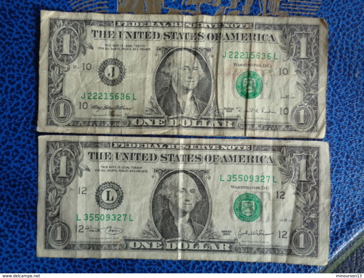 2 BILLETS DE 1 DOLLAR 1995 ET 2003 - WASHINGTON - Washington