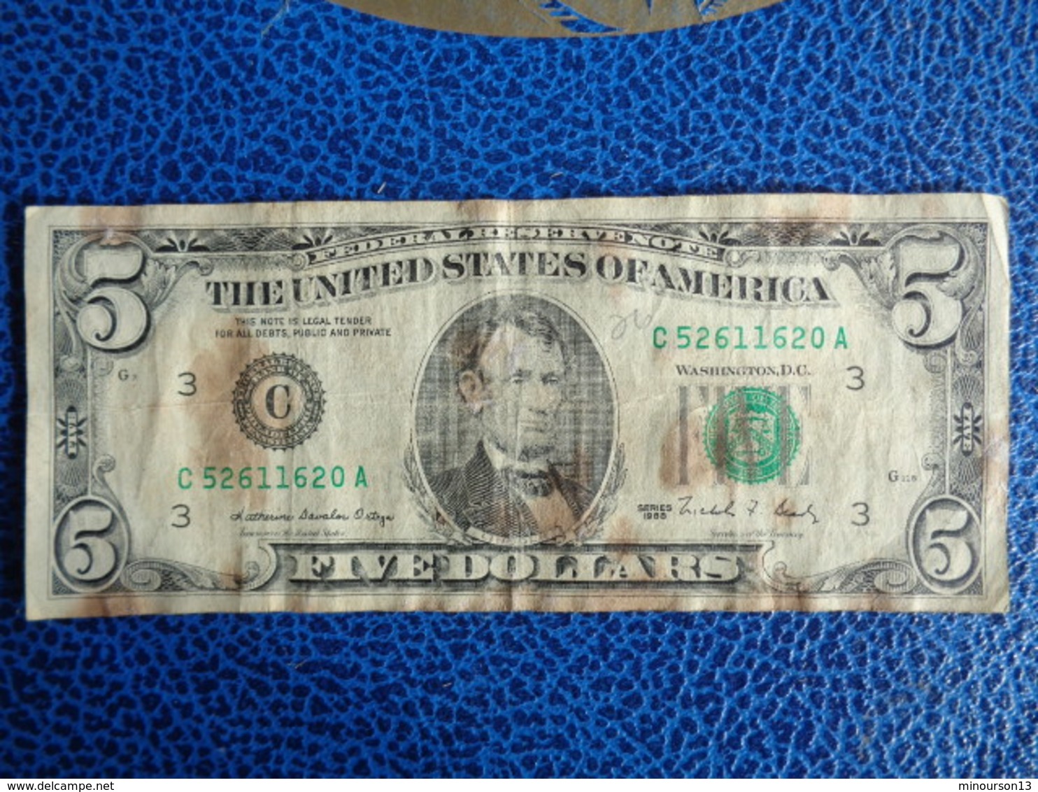 BILLET DE 5 DOLLARS 1988 - LINCOLN - Washington