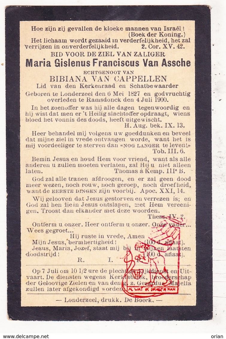 DP Maria Gislenus F. Van Assche ° Londerzeel 1827 † Ramsdonk Kapelle-op-den-Bos 1900 X Bibiane Van Capellen - Images Religieuses