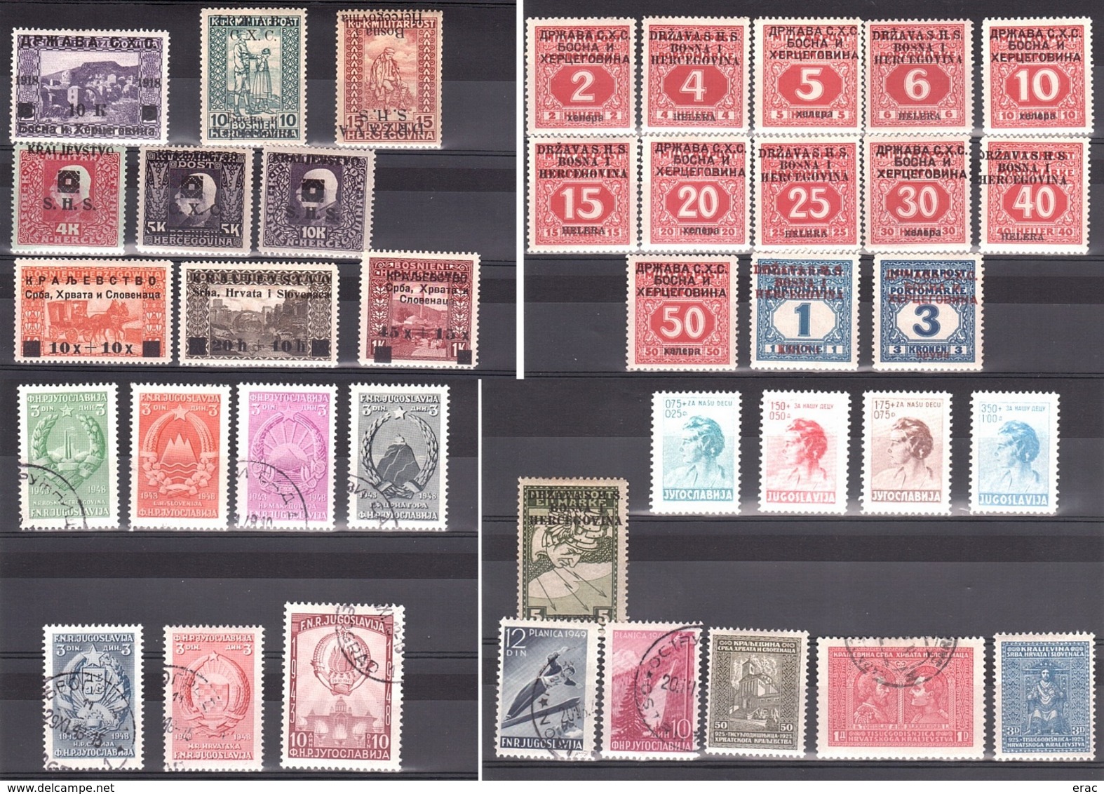 Yougoslavie - Timbres Anciens - Neufs * - Séries Complètes - Variété Surcharge Renversée Sur N° 52 - Cote + 75 - Collections, Lots & Séries