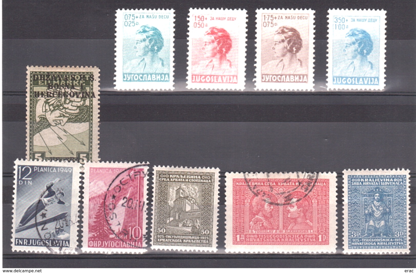 Yougoslavie - Timbres Anciens - Neufs * - Séries Complètes - Variété Surcharge Renversée Sur N° 52 - Cote + 75 - Collections, Lots & Séries