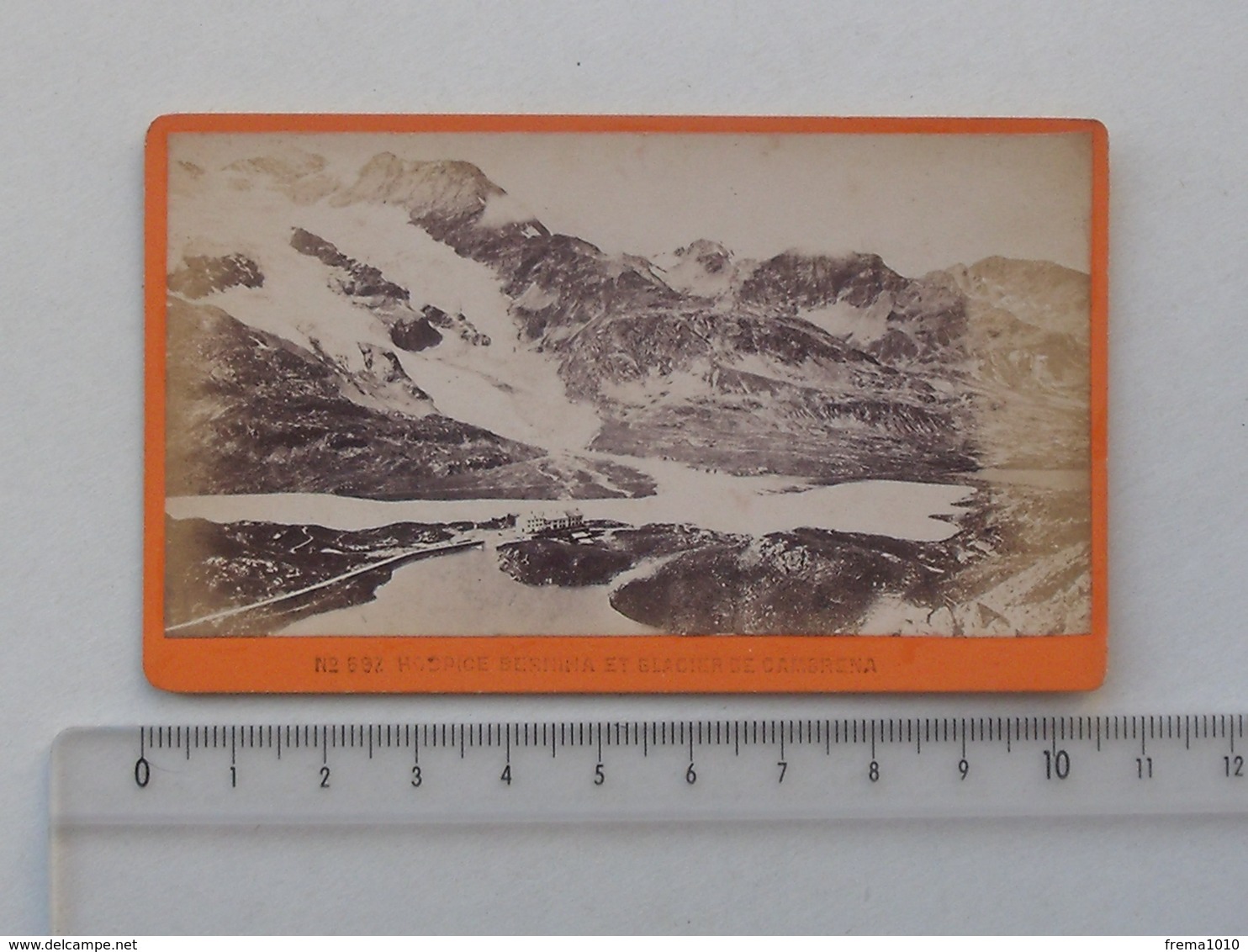 PHOTO ANCIENNE ORIGINALE: HOSPICE BERNINA Et GLACIER DE CAMBRENA (N°697) SUISSE - Maison Des Trois Rois CHARNAUX GENEVE - Anciennes (Av. 1900)