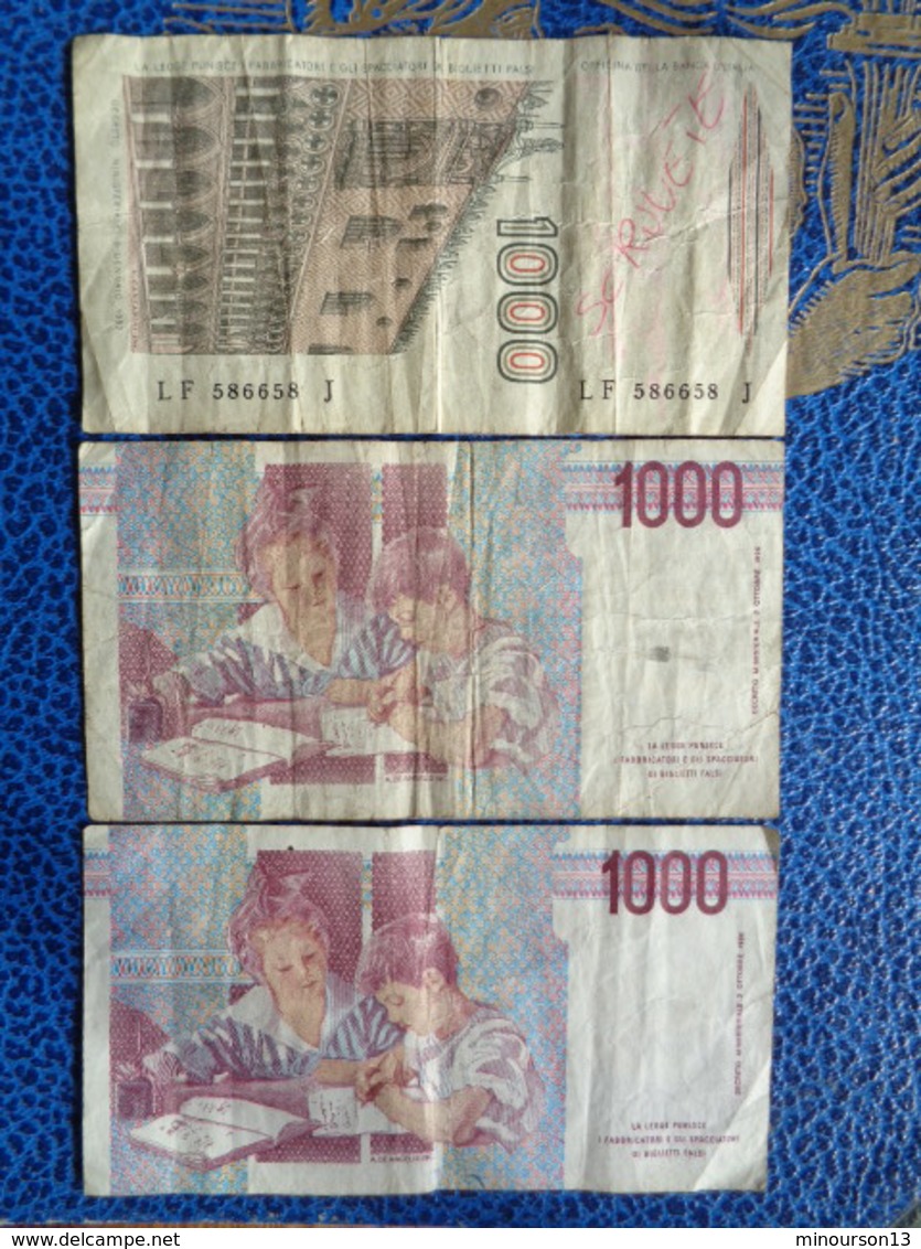 ITALIE 3 X 1000 LIRE 1982 & 1990 X 2 - 1000 Lire