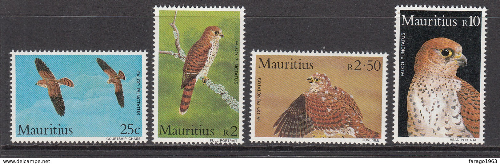 1984 Mauritius  Kestrels Set Of  4 MNH - Mauritius (1968-...)