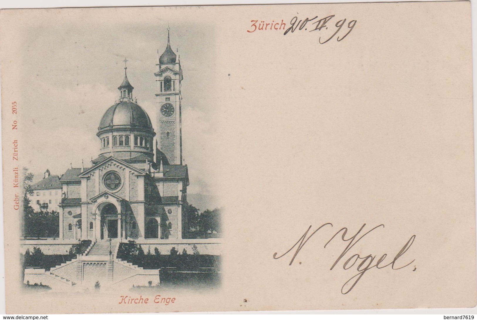 Suisse  Zurich  Carte Precurseur Cachet Affranchissement 1899 Kirche Enge - Enge