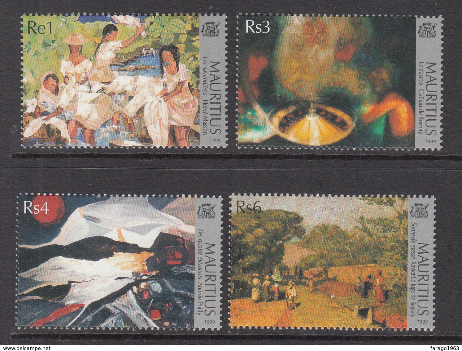 1999 Mauritius Paintings Set Of 4  MNH - Mauritius (1968-...)