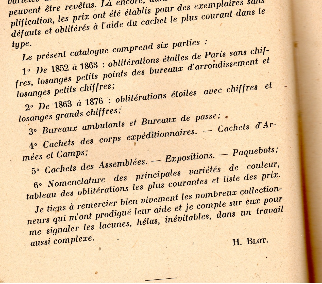 Blot : Nomenclature Des Oblitérations 1849- 1876 - Autres & Non Classés