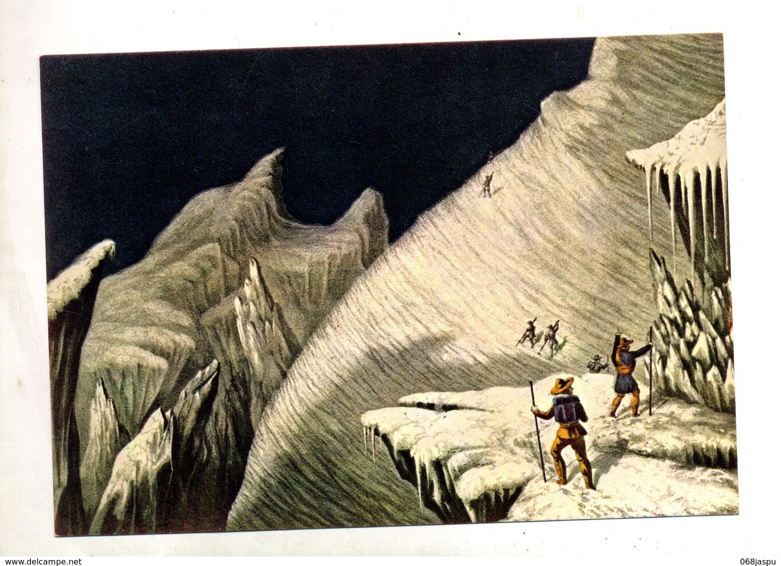 Carte Gravure Ascension Mont Blanc Cachet Chamonix Sur Ramses Vlaminck - Autres & Non Classés