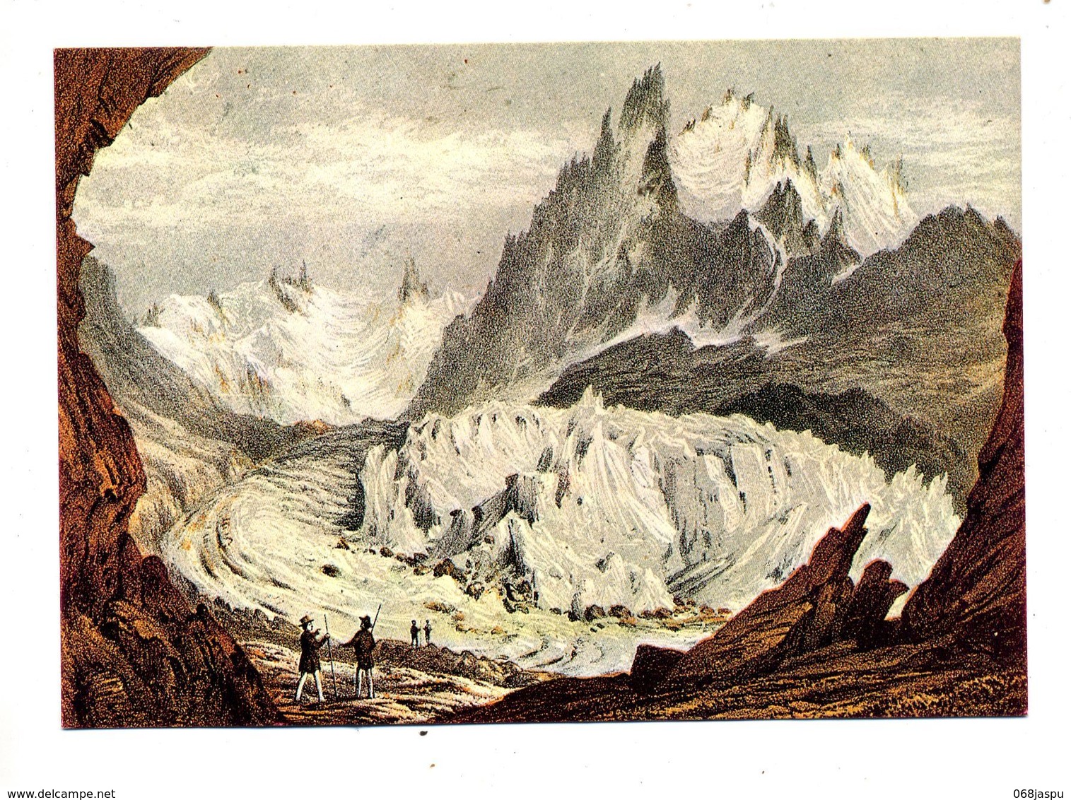 Carte Gravure Mer De Glace  Cachet Chamonix Sur Vlaminck Delaunay - Autres & Non Classés