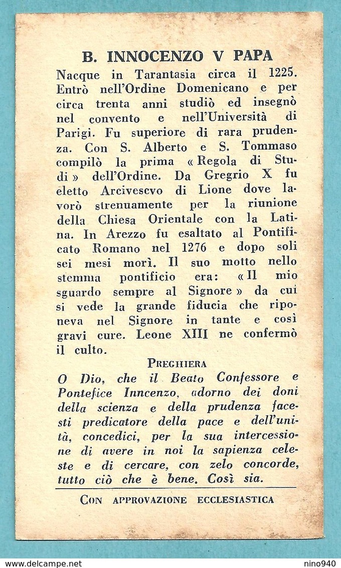 B. INNOCENZO V. Papa E Conf. Dom.  - E - PR - BR - Mm. 62 X 113 (circa) - Religione & Esoterismo