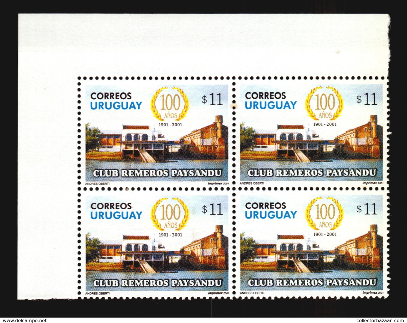 ROWING CLUB PAYSANDU URUGUAY MNH BLOCK OF 4 ** CATALOGUE VALUE $12 - Rowing