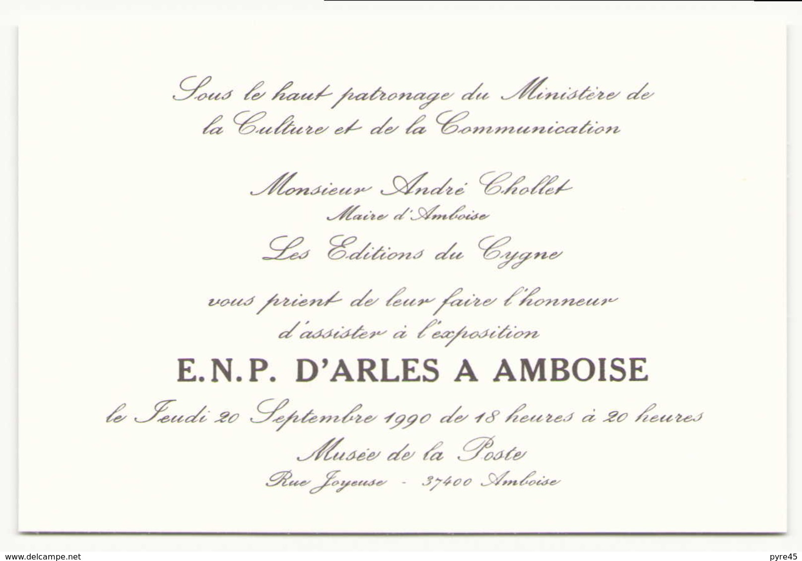 Vignettes exposition E.N.P d'Arles à Amboise septembre 1990