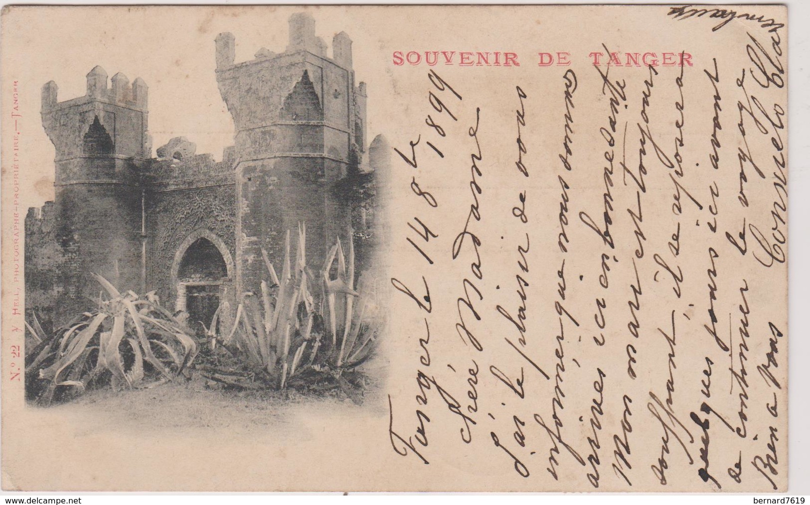 Maroc Tanger   Carte  Precurseur Cachet Affranchissement  1899  Souvenir - Tanger