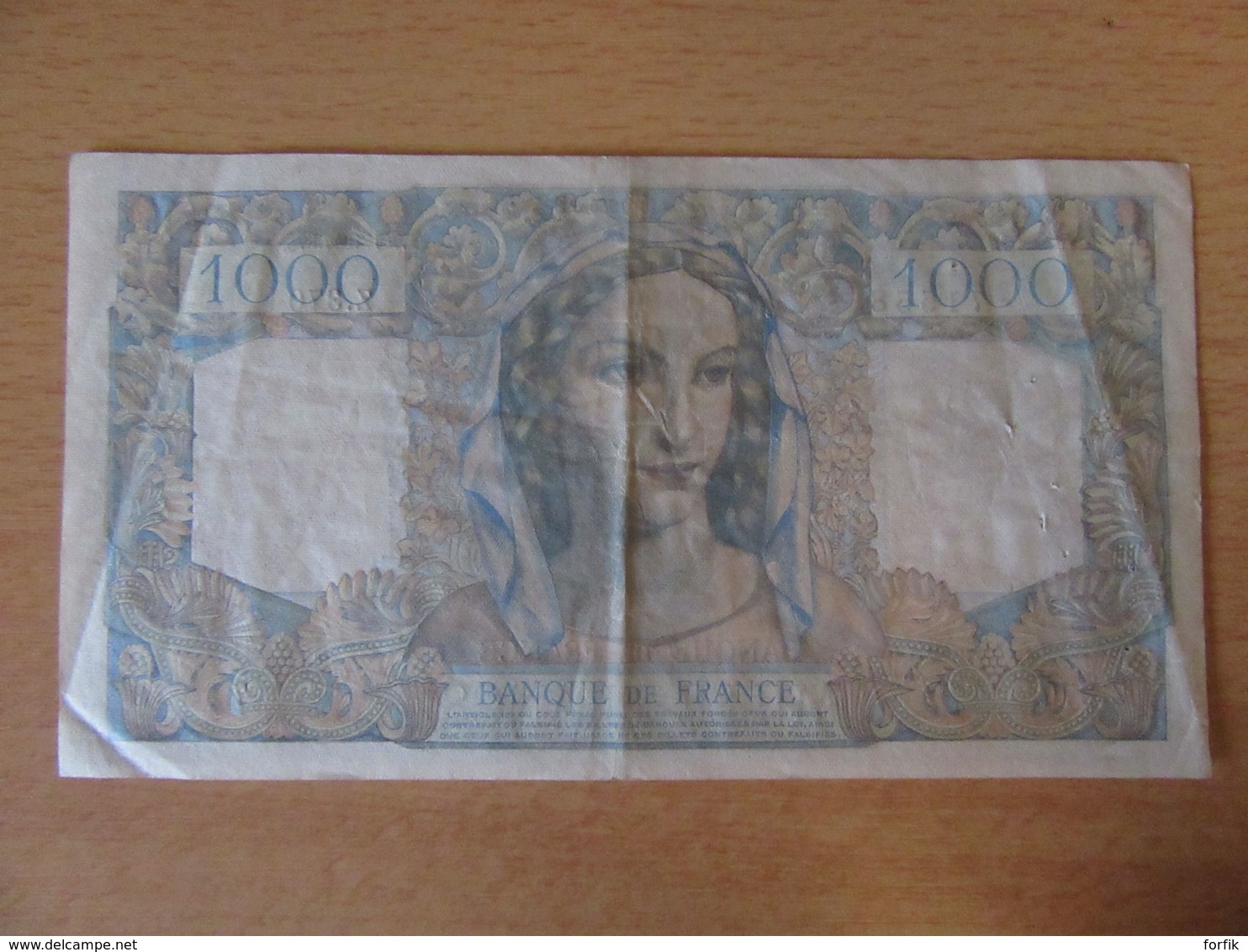 France - Billet Rare 1000 Francs Minerve 9-1-1947 - TTB (qqles Plis Et Trous D'épingles - 1 000 F 1945-1950 ''Minerve Et Hercule''