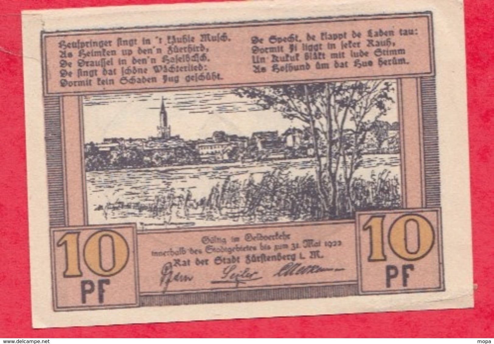 Allemagne 1 Notgeld Stadt  Fürsenberg UNC   N °2103 - Collections