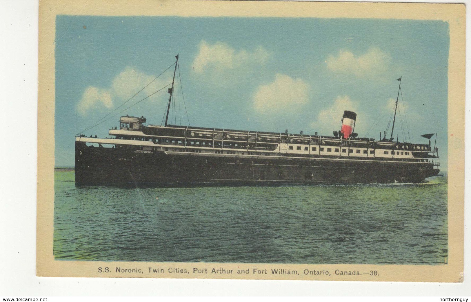 Port Arthur, Ontario, Canada, Steamship S, S, "Noronic", Twin Cities, Old WB PECO Postcard, Thunder Bay County - Port Arthur