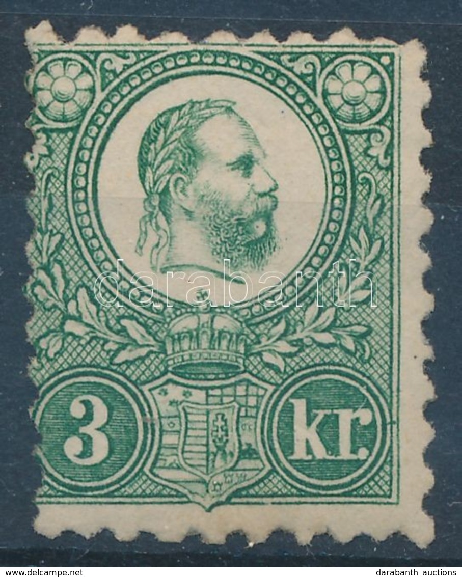 1871 Réznyomat 3kr újragumizott Bélyeg Képbe Fogazva / Regummed Stam With Shifted Perforation - Altri & Non Classificati