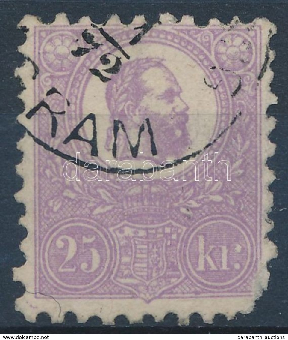 O 1871 Kőnyomat 25kr Ibolya, Másodosztályú Bélyeg (45.000) (sarokhiba) - Other & Unclassified