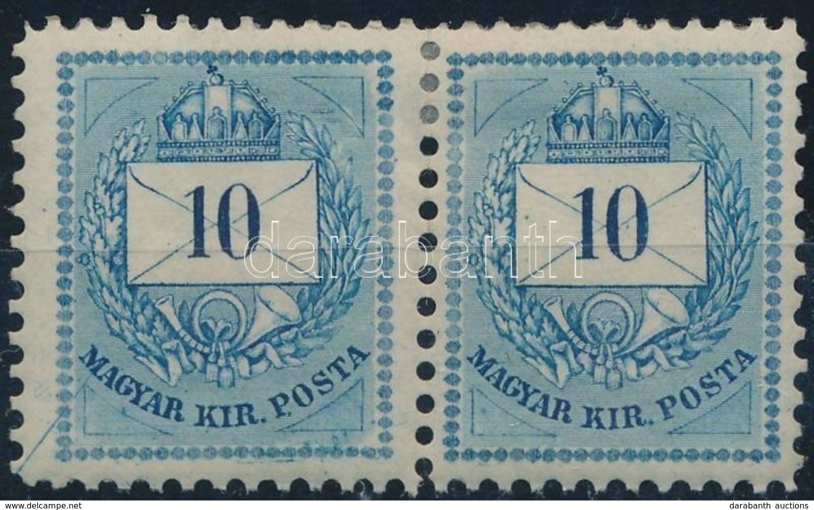 * 1874 10kr Pár 11 1/2 Fogazással A Bal Oldali Bélyeg Bal Alsó Sarkából átlós Kék Vonal Az 'M' Betűig (36.000++) - Sonstige & Ohne Zuordnung