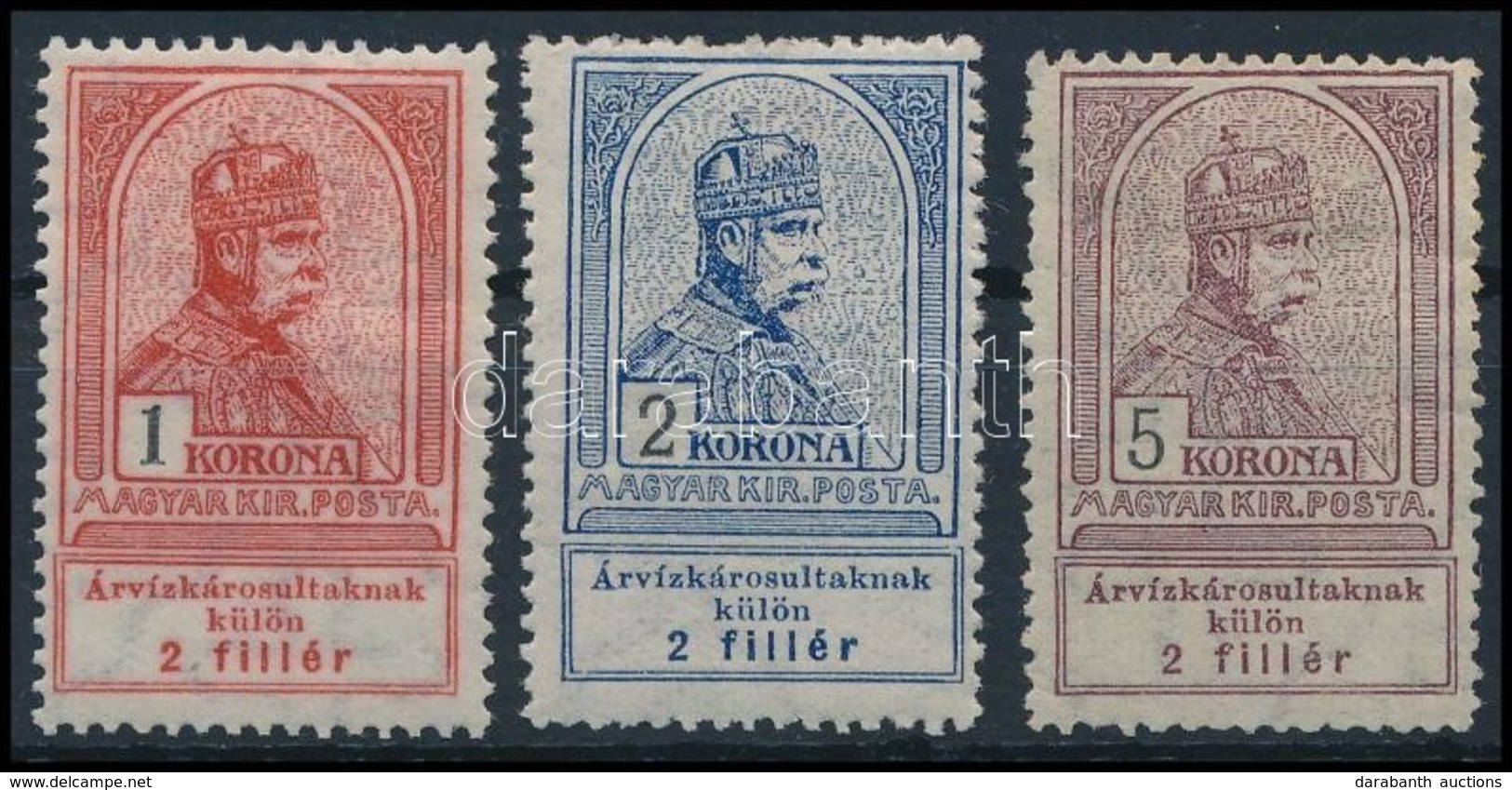 * 1913 Árvíz 1K, 2K, 5K (*26.000) - Sonstige & Ohne Zuordnung