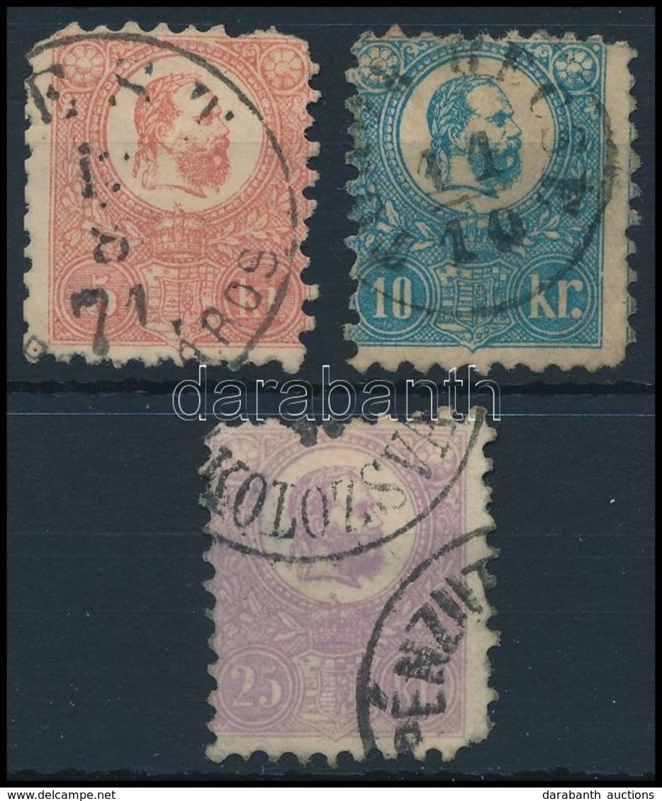 O 1871 Kőnyomat 5kr, 10kr, 25kr Hibás Bélyegek / Faulty Stamps - Otros & Sin Clasificación