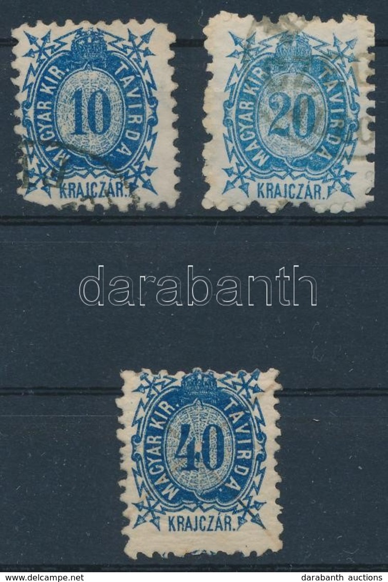 O 1873 Távirda 10kr (sarokhiba), 20kr, 40kr (23.500) - Sonstige & Ohne Zuordnung