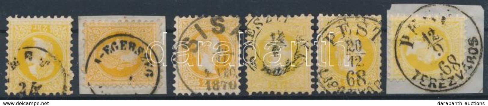 O 1867 6 X 2kr Különböző Színárnyalatok, Szép / Olvasható Bélyegzések - Sonstige & Ohne Zuordnung