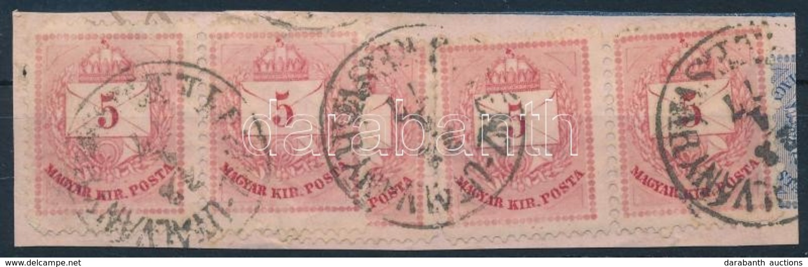 1874 4 X 5kr Kivágáson, Lépcsőr Bérmentesítéssel, Ritka! - Sonstige & Ohne Zuordnung