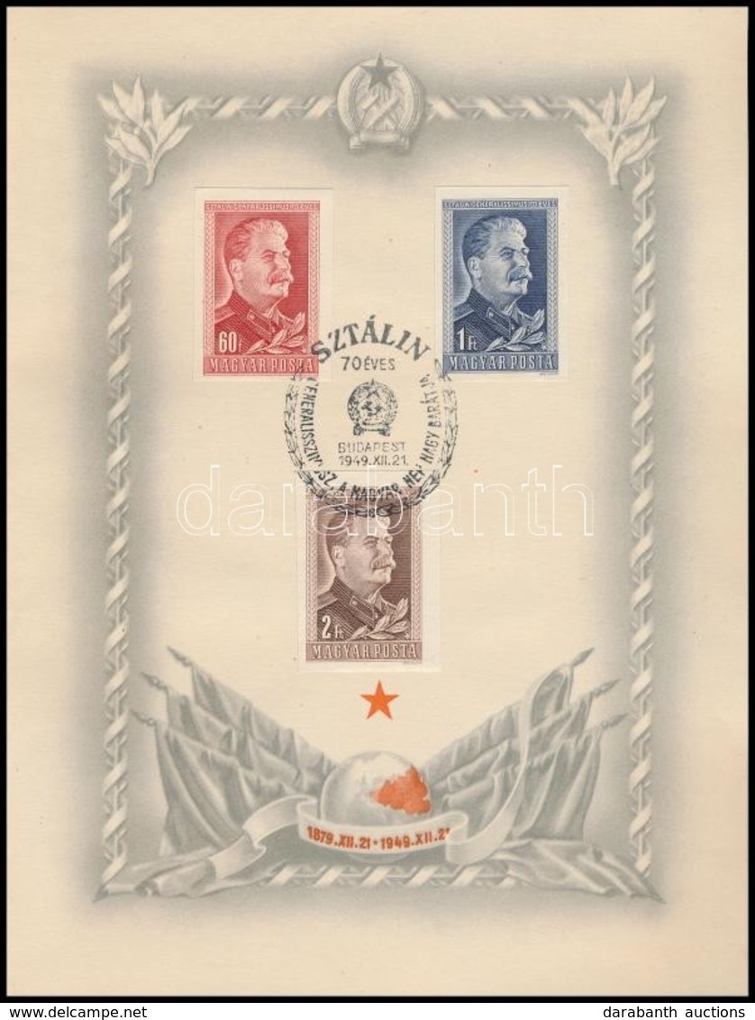 1949 Sztálin Vágott Sor Emléklapon - Other & Unclassified