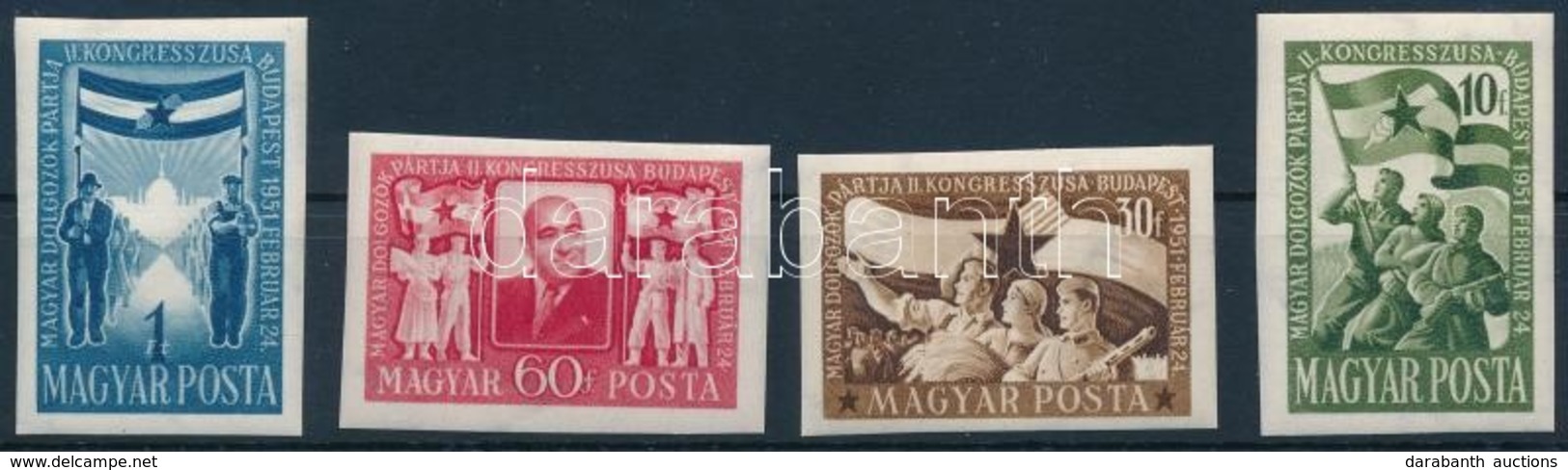 ** 1951 MDP Kongresszus (I.) Vágott Sor (12.000) - Other & Unclassified