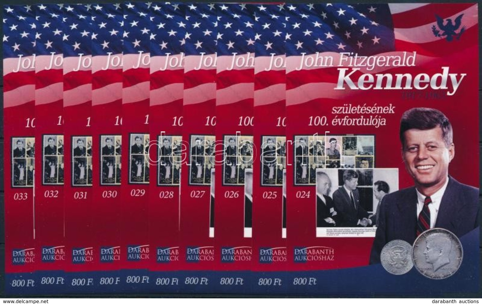 ** 2017 10 Db John F. Kennedy Születésének 100. évfordulója Emlékív (15.000) - Other & Unclassified