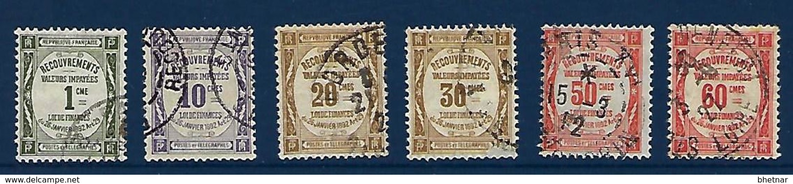 FR Taxe YT 43 à 60  " Série Complète  " 1908-25 Oblitéré - 1859-1959 Used