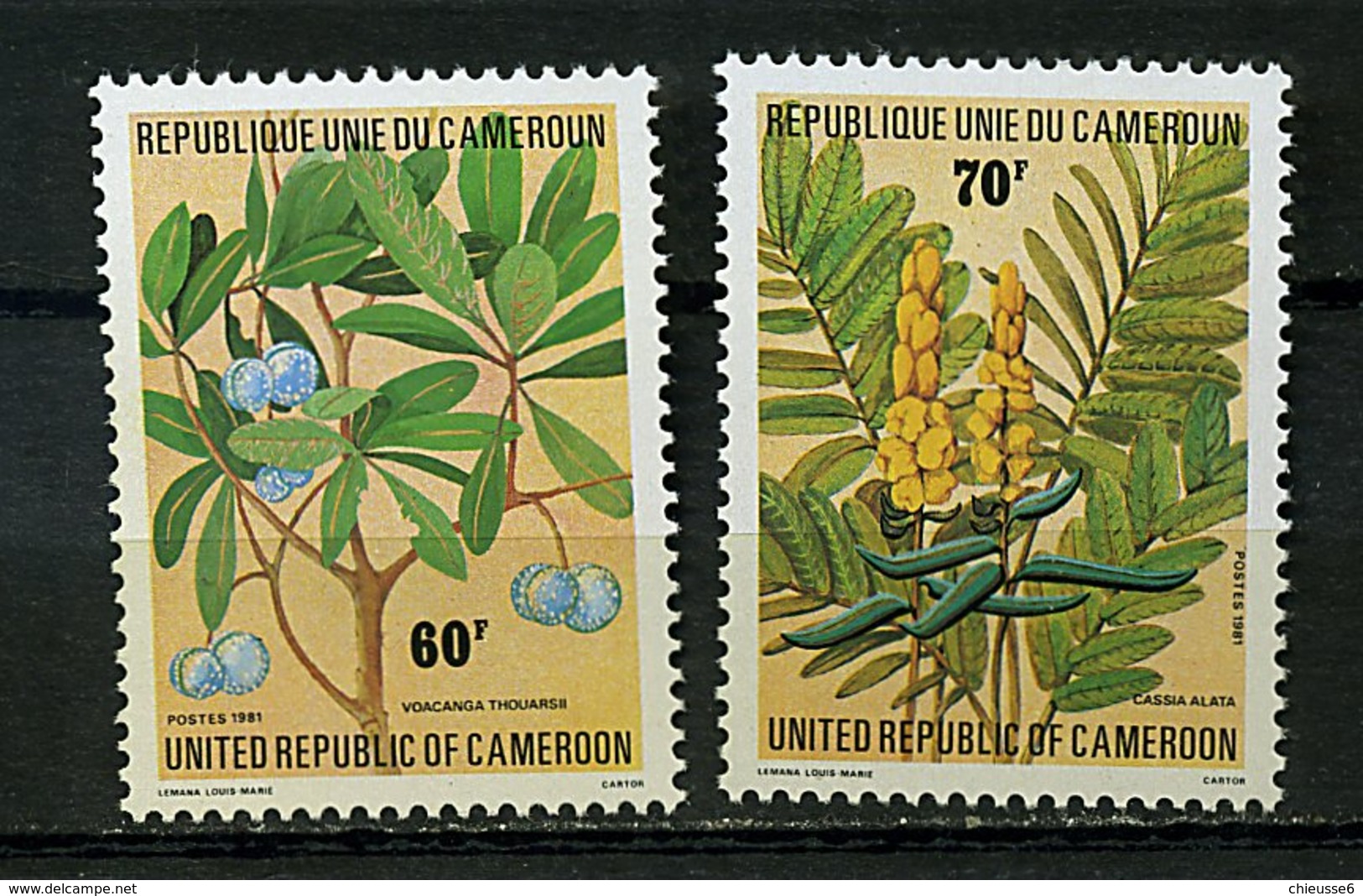 Camerou ** N° 679/680 - Plantes Médicinales - Cameroun (1960-...)