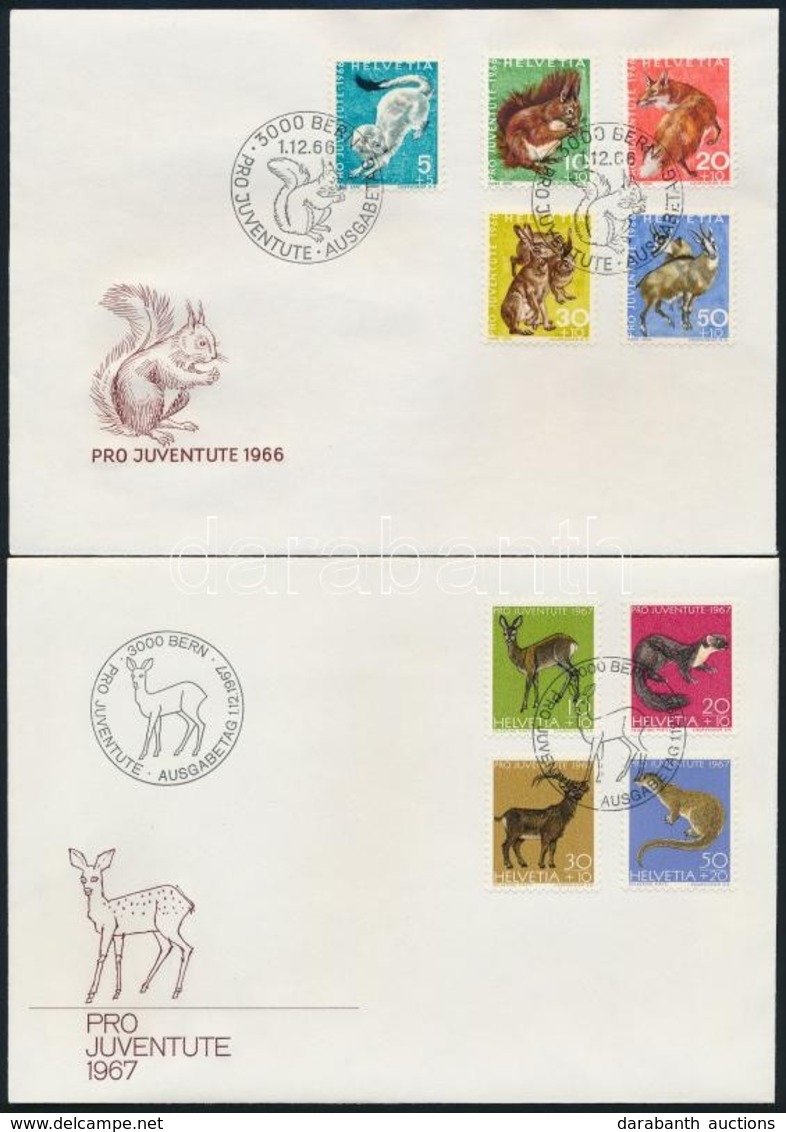 Svájc 1966-1974 8 Db Klf Pro Juventute FDC (rózsák, Madarak, állatok) - Other & Unclassified
