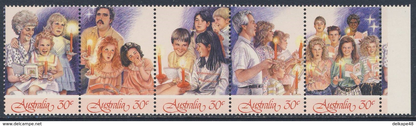 Australia 1987 Mi 1067 /1 SG 1098 /02 ** Carol Singing By Candlelight - Christmas - Weihnachtssingen / Weihnachten/ Noèl - Muziek