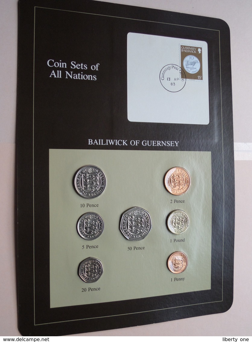 BAILIWICK OF GUERNSEY ( From The Serie Coin Sets Of All Nations ) Form. 20,5 X 29,5 Cm. ) Card + Stamp '83 ! - Guernesey