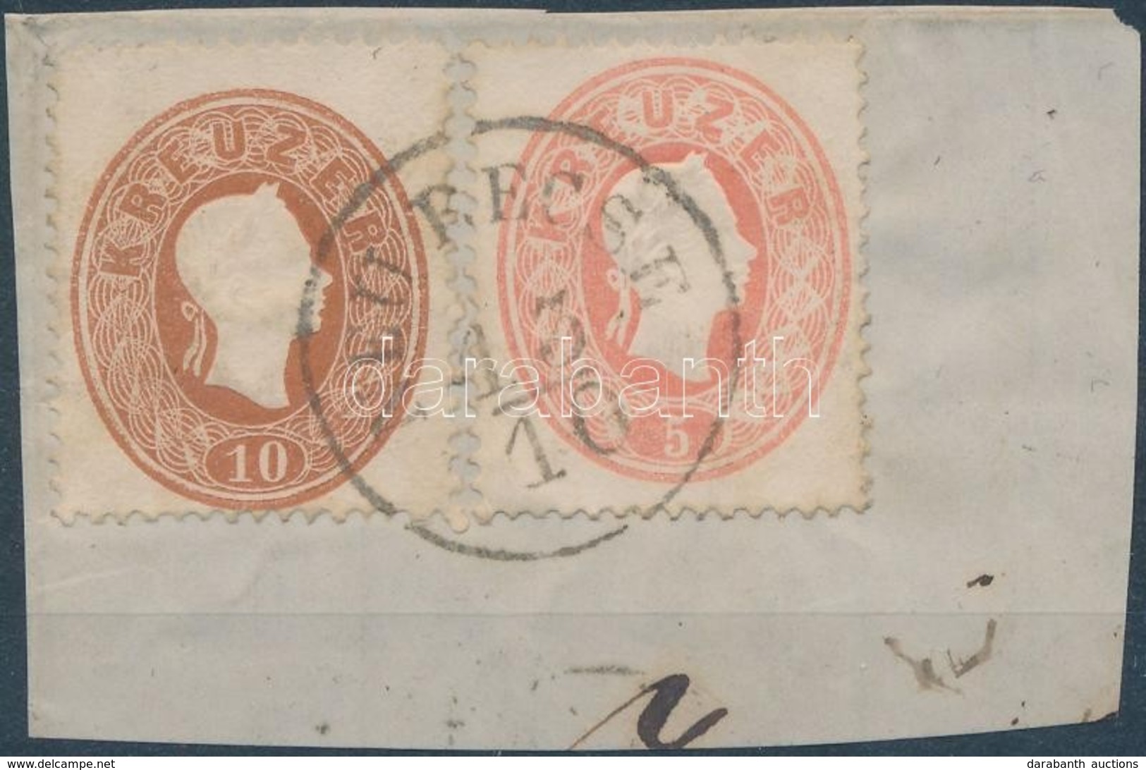 1861 5kr és 10kr Kivágáson 'NEU BECSE' - Other & Unclassified