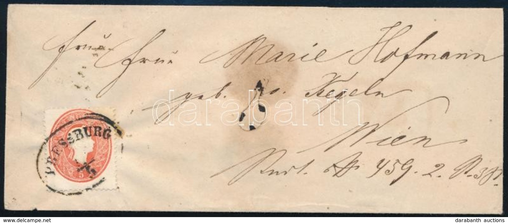 ~1862 5kr Levélen ,,PRESSBURG' - ,,WIEN' - Other & Unclassified